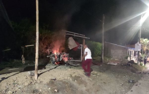 (Vídeos) carro bomba en Miranda, Cauca