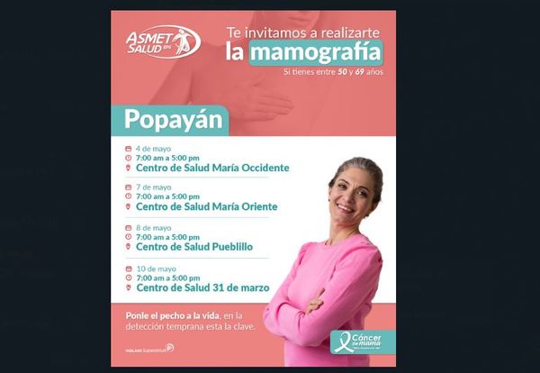 Campaña de Detección Temprana de Cáncer de Mama en Popayán