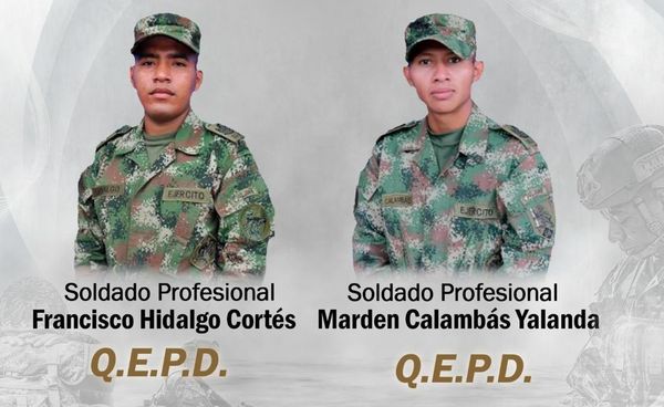 Ellos son los dos soldados asesinados por las disidencias en Silvia, Cauca