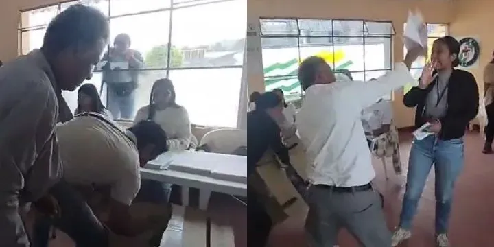 (Vídeo) Ciudadanos destruyeron puesto de votación en Santiago, Putumayo