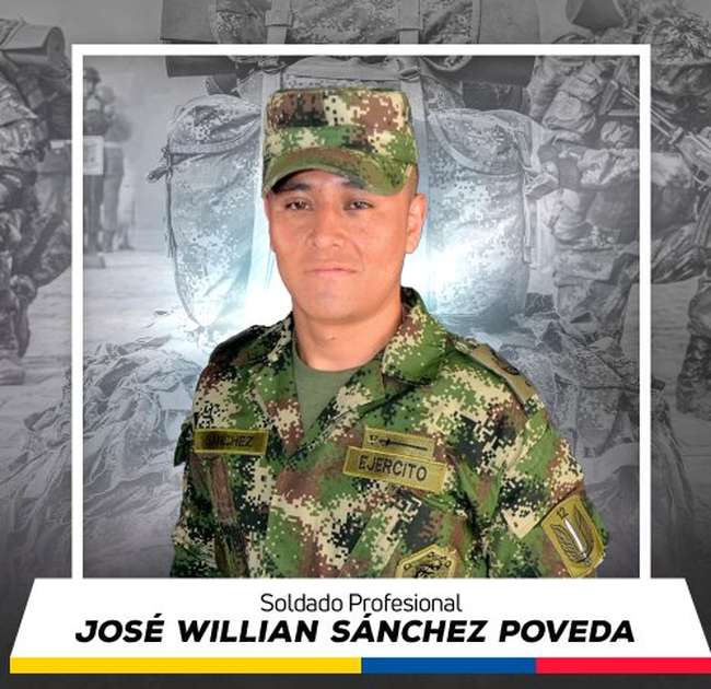 José Willian Sánchez Poveda, soldado profesional asesinado en el norte del Cauca