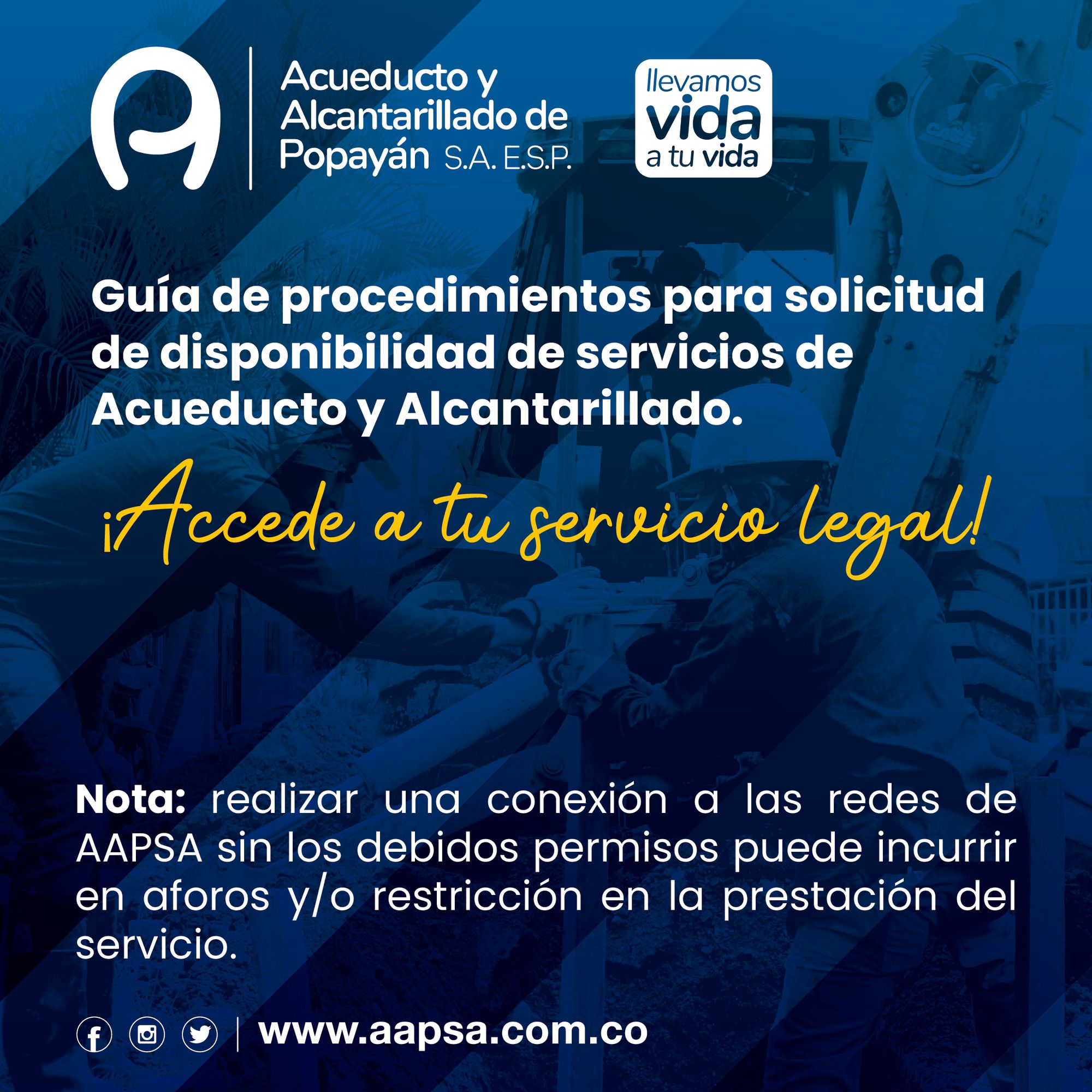 Guía de procedimientos para solicitud Disponibilidad de servicios Acueducto y Alcantarillado de Popayán S.A. E.S.P. AAPSA.