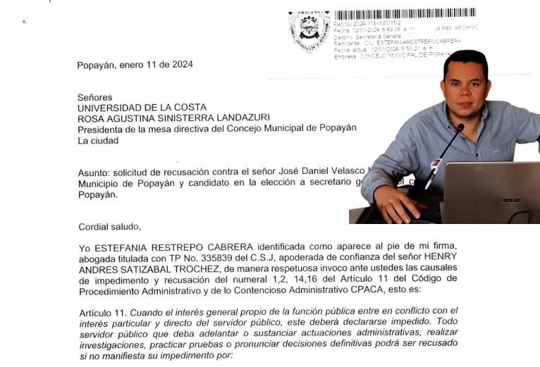 Popayán en Alerta: Ex Concejal investigado aspira a ser Secretario del Concejo Municipal