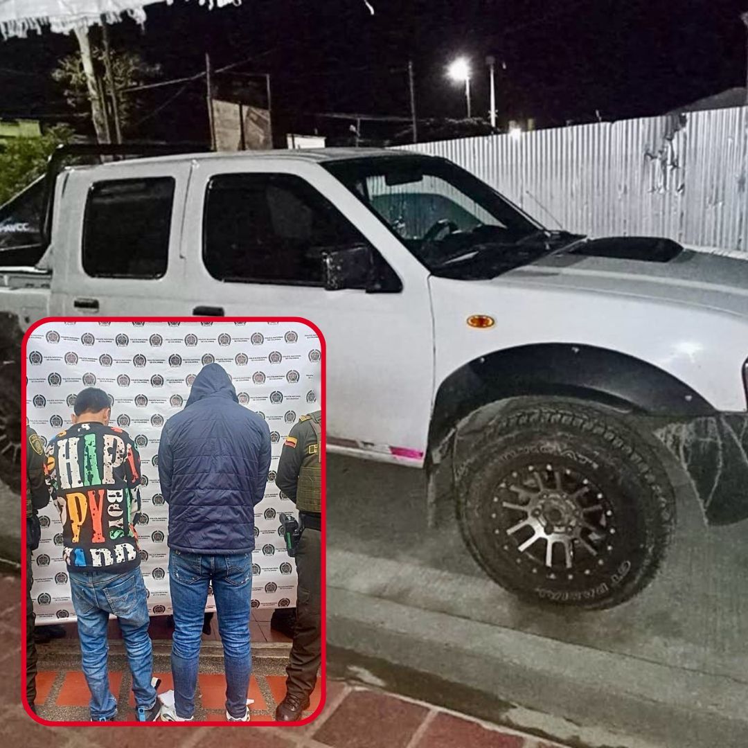 Policía de Timbío capturó a dos hombres cuando se movilizaban en camioneta hurtada