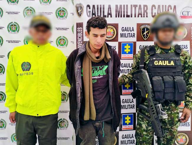 Hombre investigado por un homicidio en Popayán fue capturado por la Policía Nacional