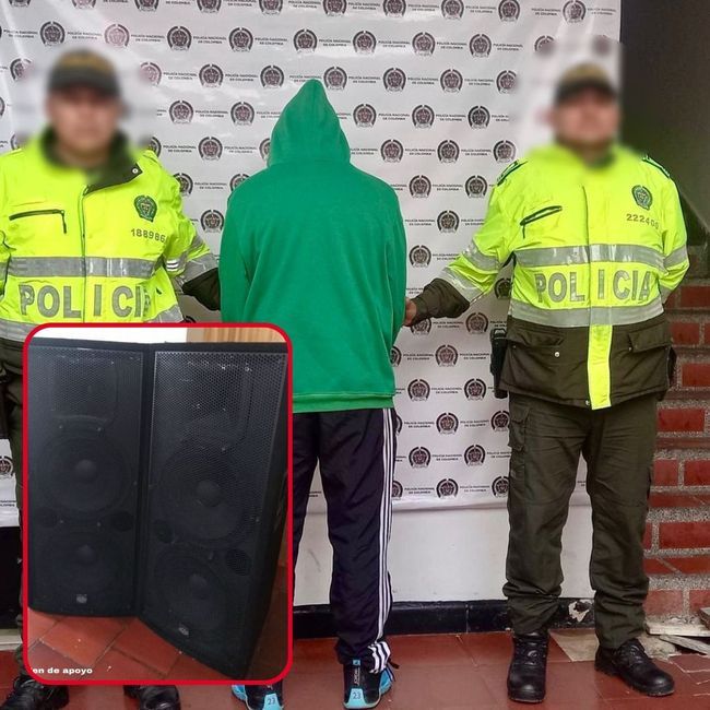 ¡Ojo que esta noticia no es un chiste! La Policía recuperó dos parlantes tras ser hurtados de una vivienda del barrio El Arado de Timbío