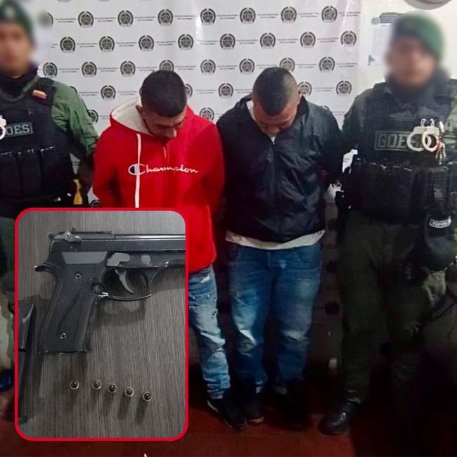 Capturados por el delito de porte ilegal de armas de fuego y municiones