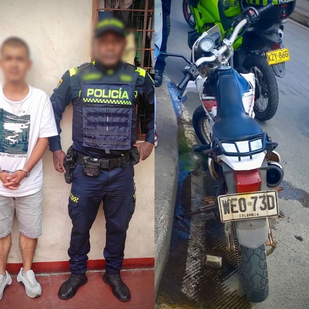 Policía captura a ciudadano cuando conducía motocicleta con inconsistencias en su identificación