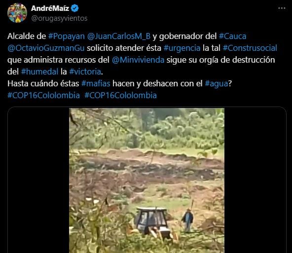 Las mafias urbanísticas destruyen el humedal La Victoria ante la indiferencia de las autoridades