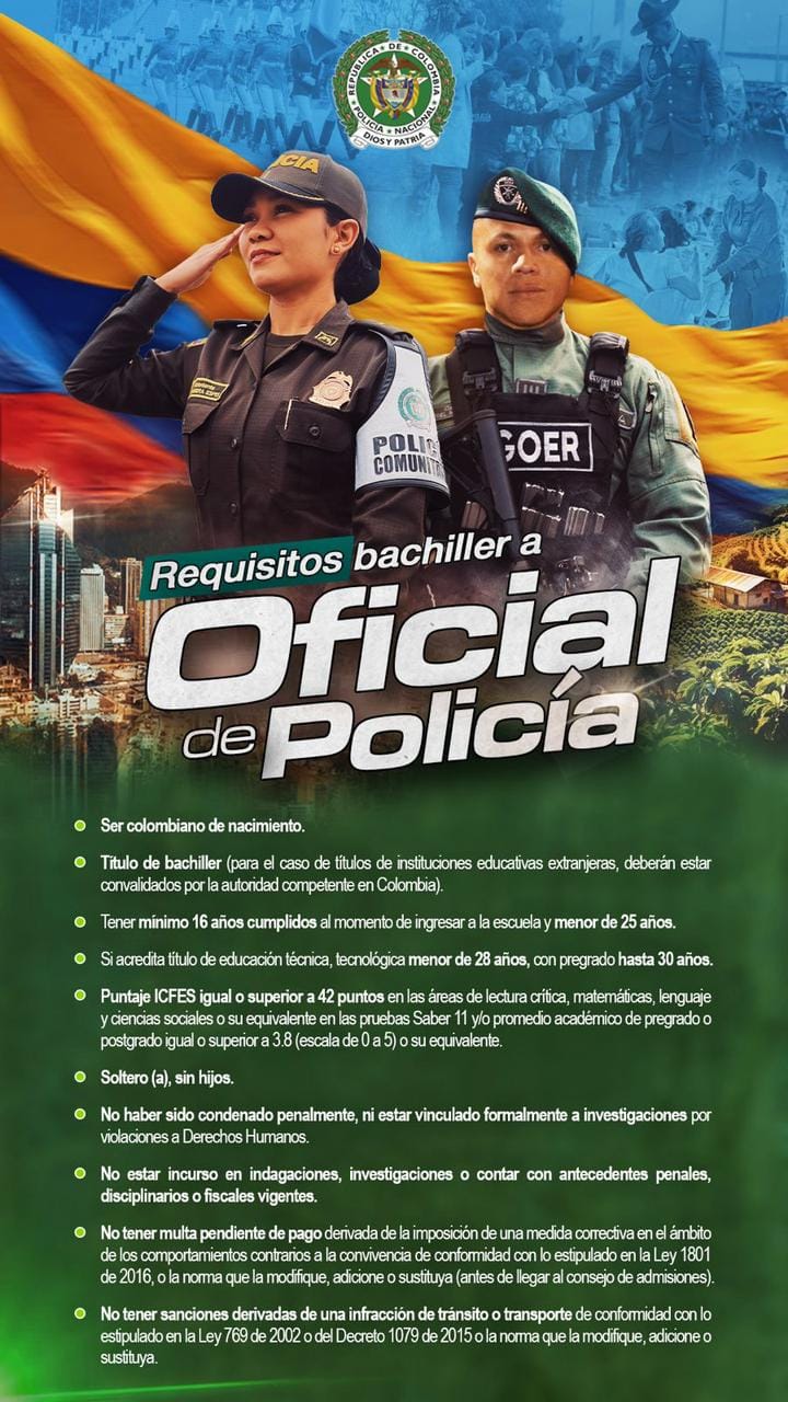 La invitación para incorporarse a la Policía Nacional