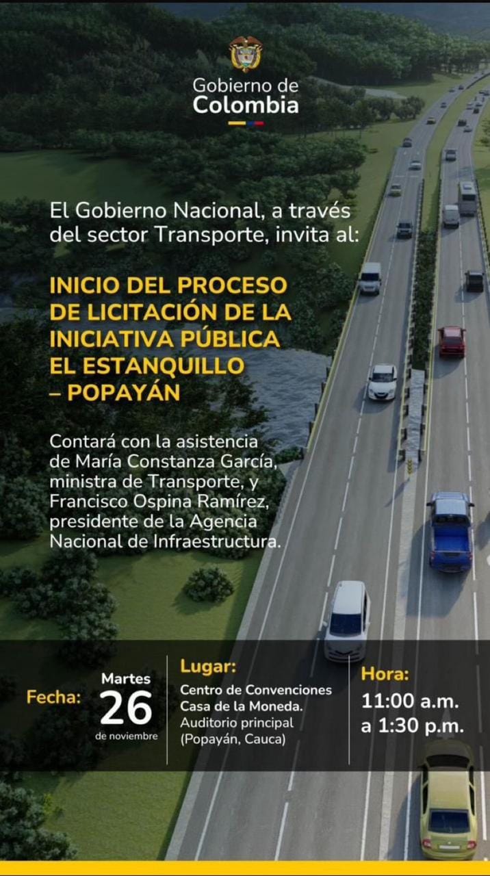 Licitación del Estanquillo-Popayán: ¿Un anuncio cumplido o una promesa más?