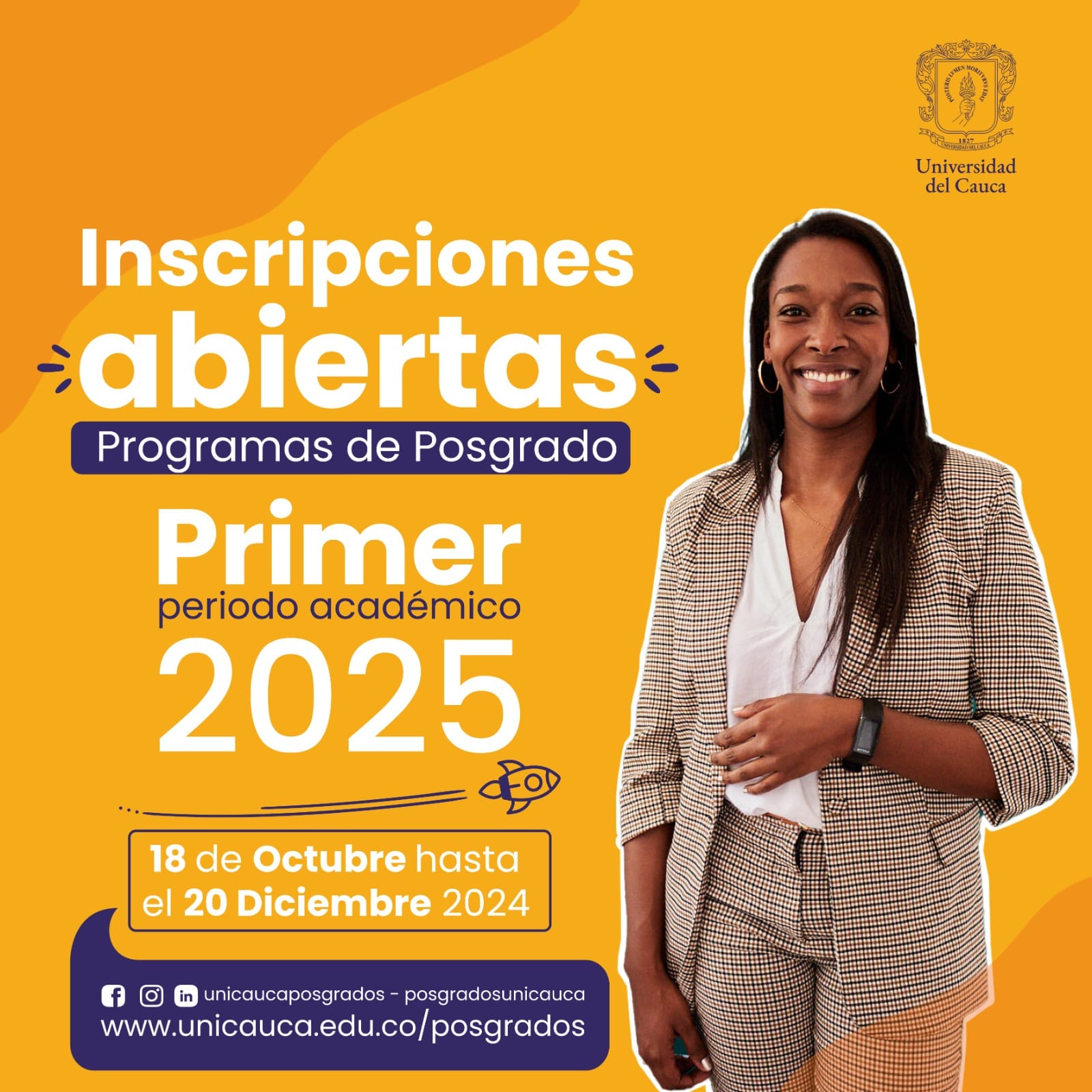 ¡Transformemos juntos tu futuro! Es el momento de dar el primer paso: inscríbete a un Posgrado en Unicauca