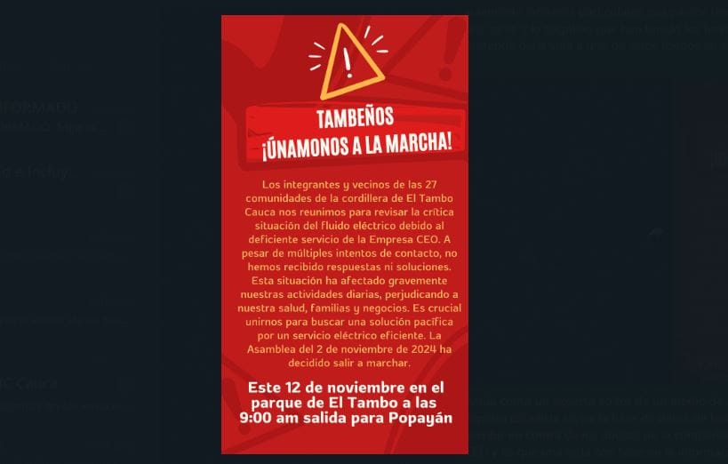 ¡Los tambeños alzan la voz contra los abusos de la Compañía Energética de Occidente! ⚡