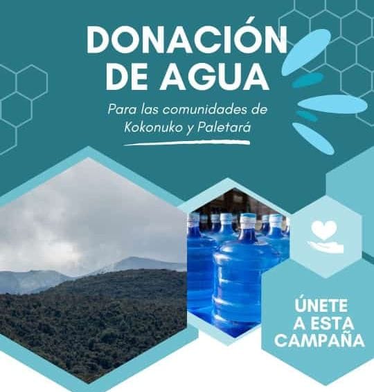 La campaña para donar agua y ayudar a las familias indígenas de Paletará, Cauca