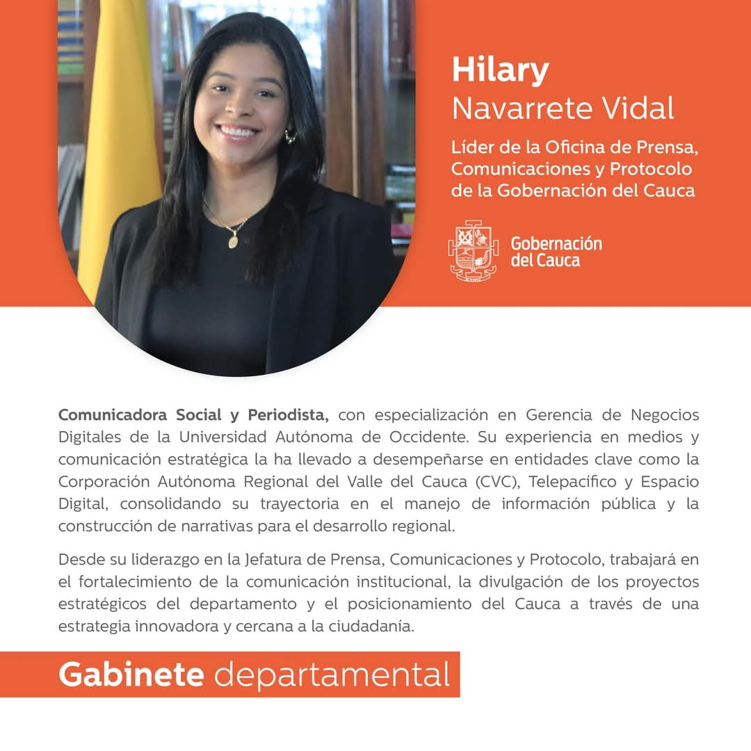 Hilary Navarrete Vidal: Liderazgo estratégico para la comunicación institucional del Cauca