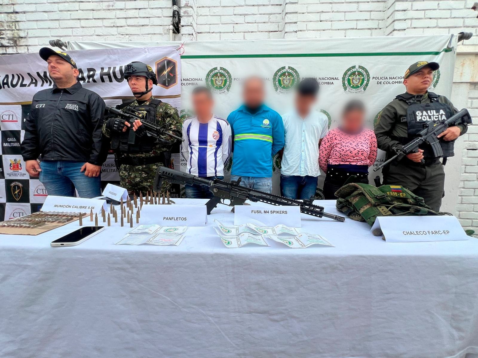 La unión de fuerzas por la seguridad del Huila, permitió captura de tres presuntos integrantes de la Red de Apoyo del frente Iván Díaz
