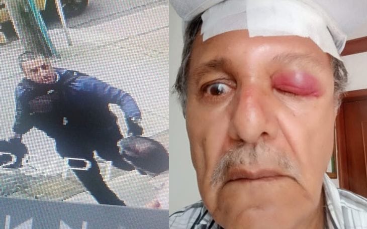 Ayude a capturar al motociclista que golpeó brutalmente a un abuelo que le reclamó porque se movilizaba por el andén
