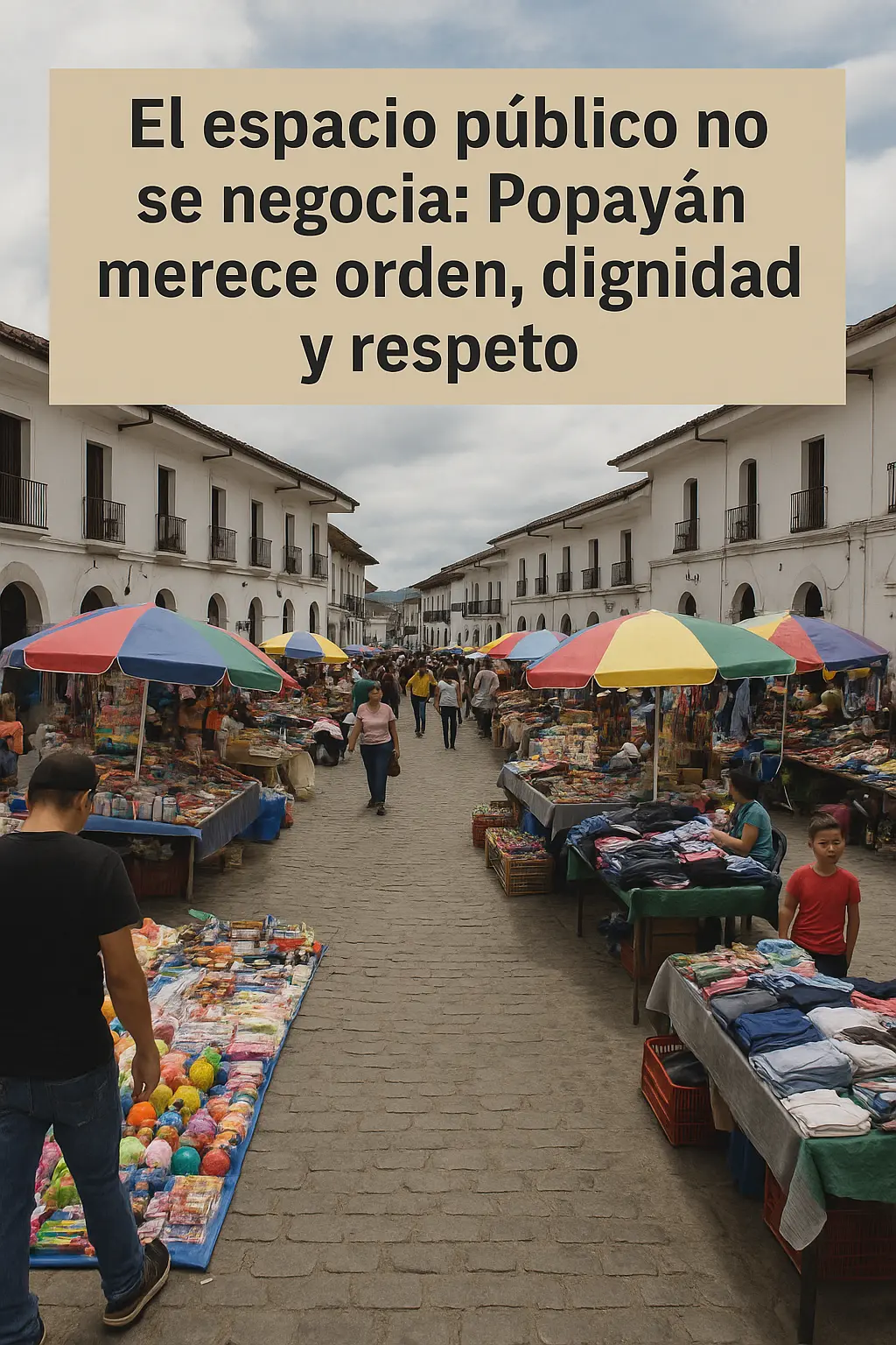 El espacio público no se negocia: Popayán merece orden, dignidad y respeto