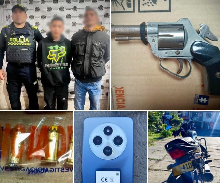 Dos hombres fueron sorprendidos tras intimidar a una ciudadana con arma de fuego
