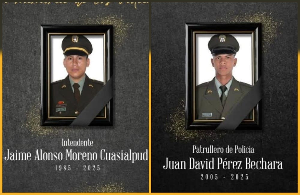 Jaime y Juan David, los dos policías asesinados por el ELN en Arauca