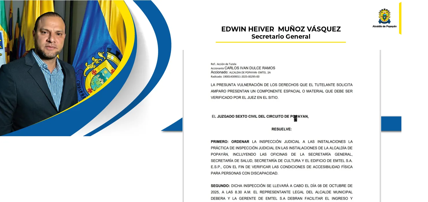 Entre la cruz y la gestión: Edwin Muñoz y la deuda de accesibilidad en la Alcaldía de Popayán