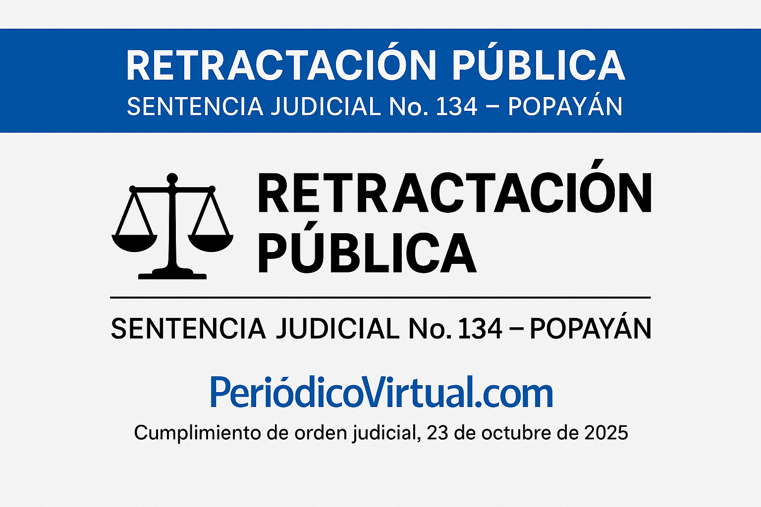 Retractación pública oficial