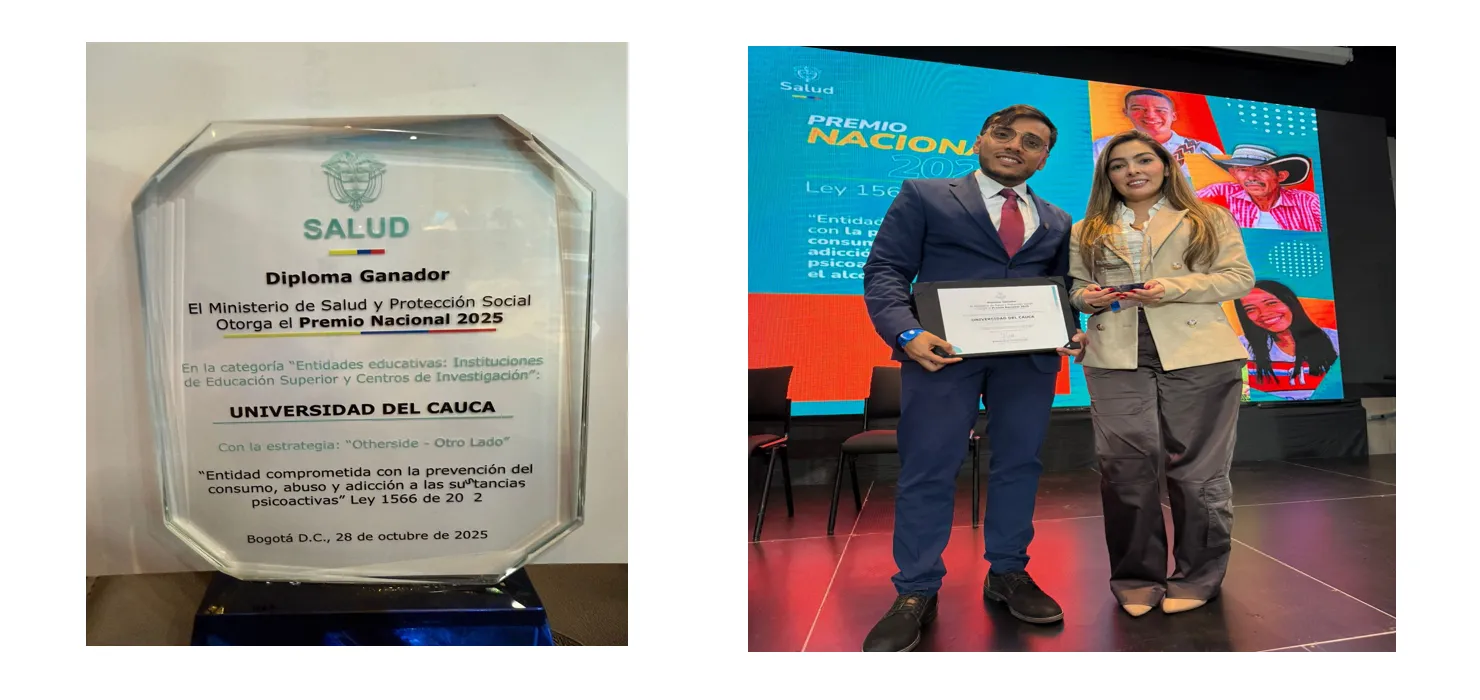El Ministerio de Salud y Protección Social otorga Premio Nacional a la Universidad del Cauca por su compromiso en la prevención de adicciones