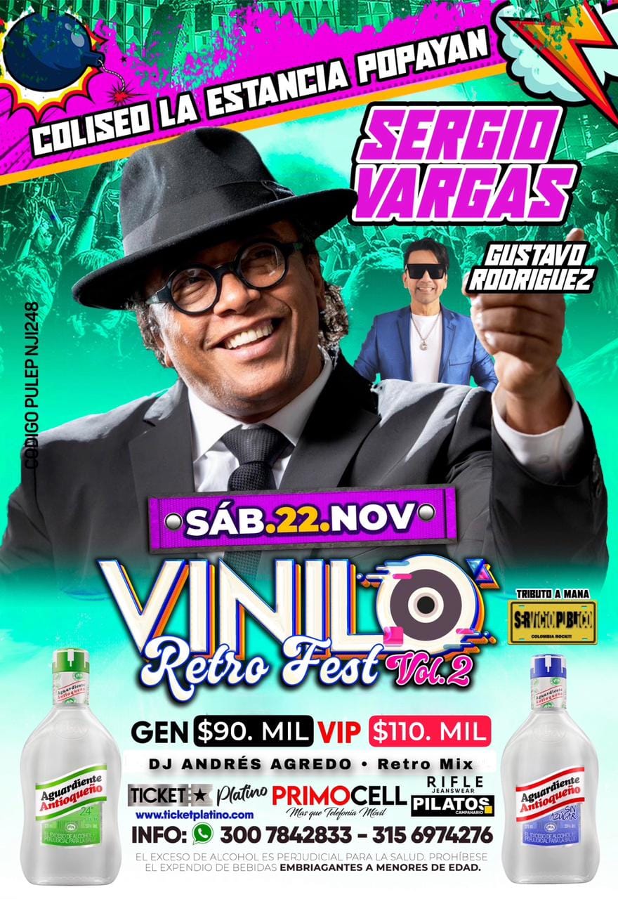 🎵 Vinilo Retro Fest Vol. 2: la música que marcó generaciones encenderá Popayán