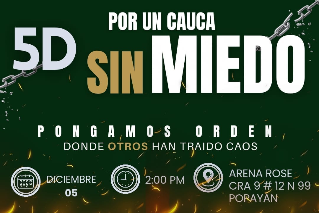 Nace "Por un Cauca Sin Miedo": plataforma ciudadana y política busca recuperar el orden en el departamento