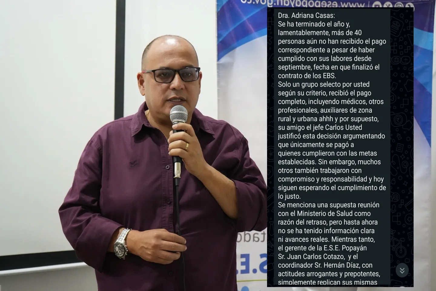 "Navidad y fin de año sin salario": Trabajadores de la ESE Popayán denuncian pagos selectivos y maltrato administrativo