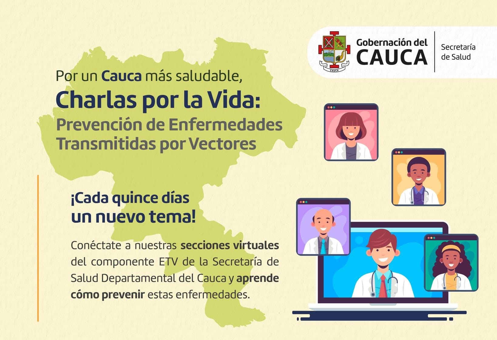 Secretaría de Salud del Cauca invita a la cuarta sesión de “Charlas por la Vida”, dedicada a la malaria