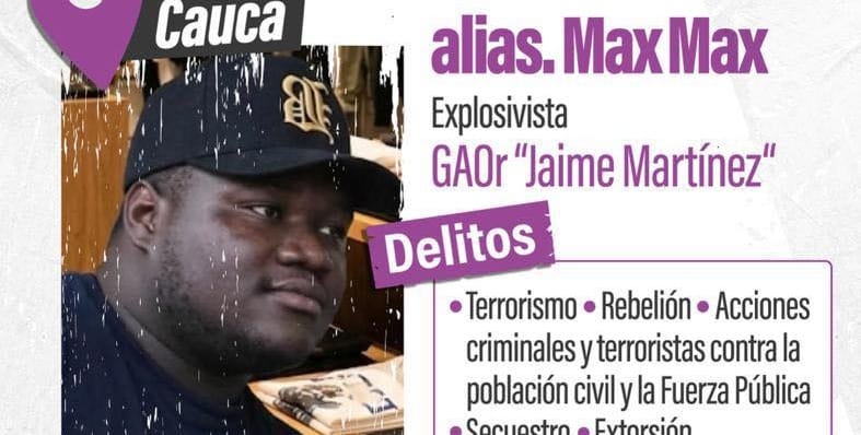 Alias ‘Max Max’ sería el responsable de la violenta toma de Buenos Aires, Cauca