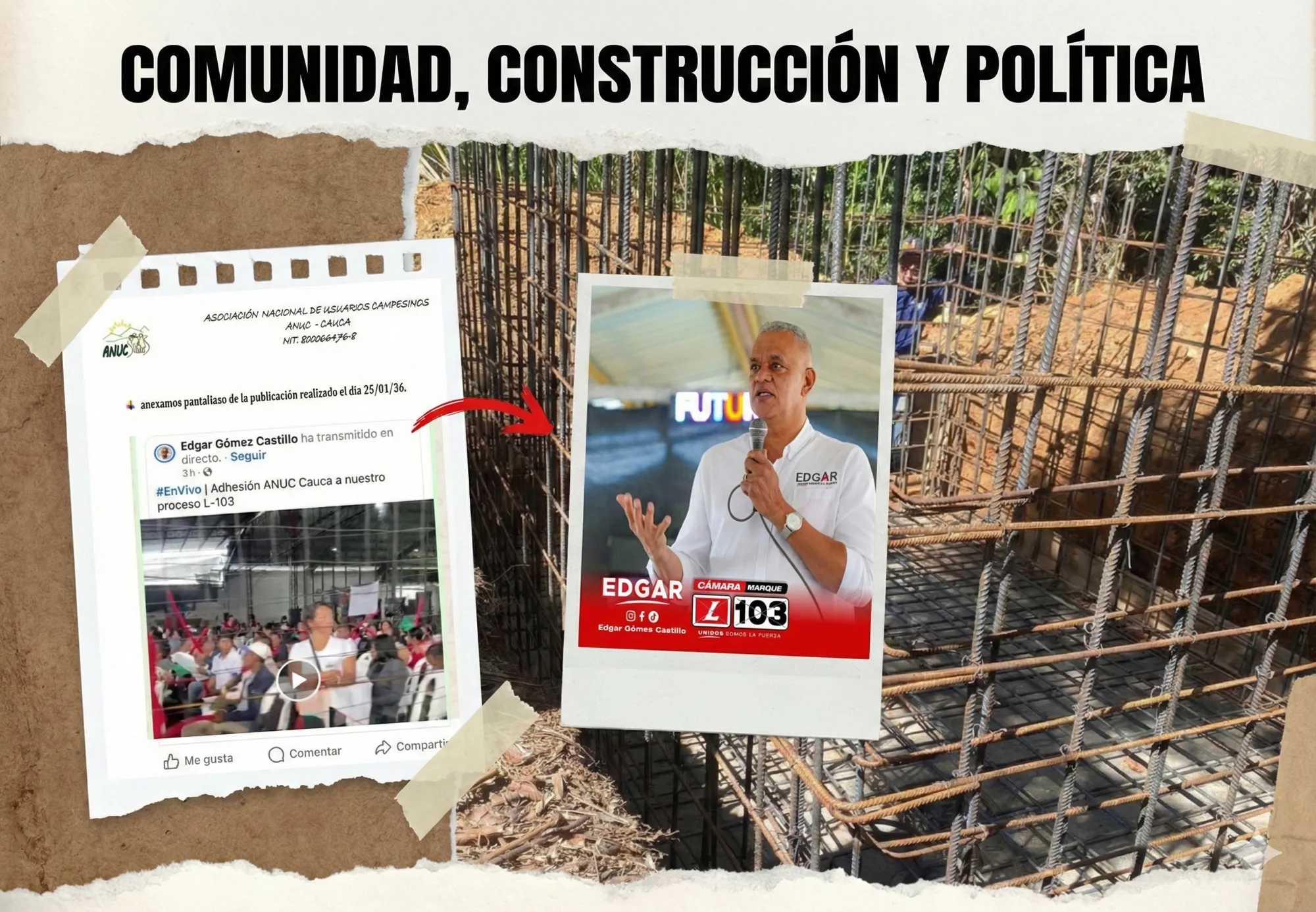 Crisis de credibilidad: ANUC Cauca desmiente adhesión a la campaña de Edgar Gómez Castillo