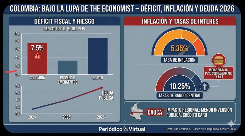 The Economist advierte: Colombia registra el segundo déficit fiscal más alto entre economías emergentes