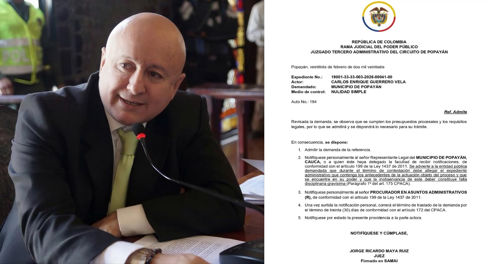 El "cheque en blanco" de Popayán: Demanda revela que empréstito de $48.000 millones carece de proyectos y estudios técnicos