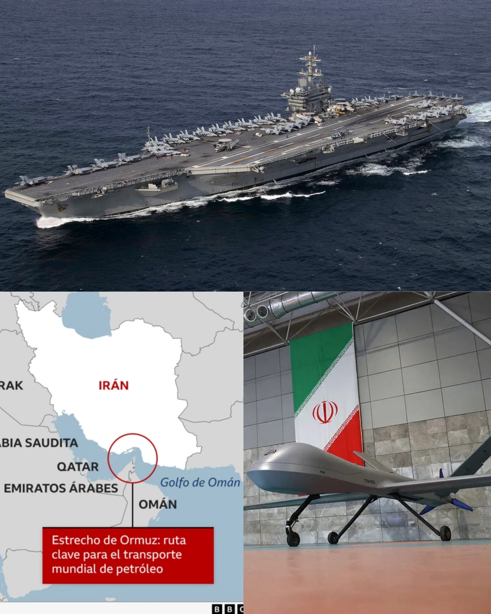 Irán asegura haber atacado al portaaviones estadounidense Abraham Lincoln en el Golfo de Omán en medio de escalada militar