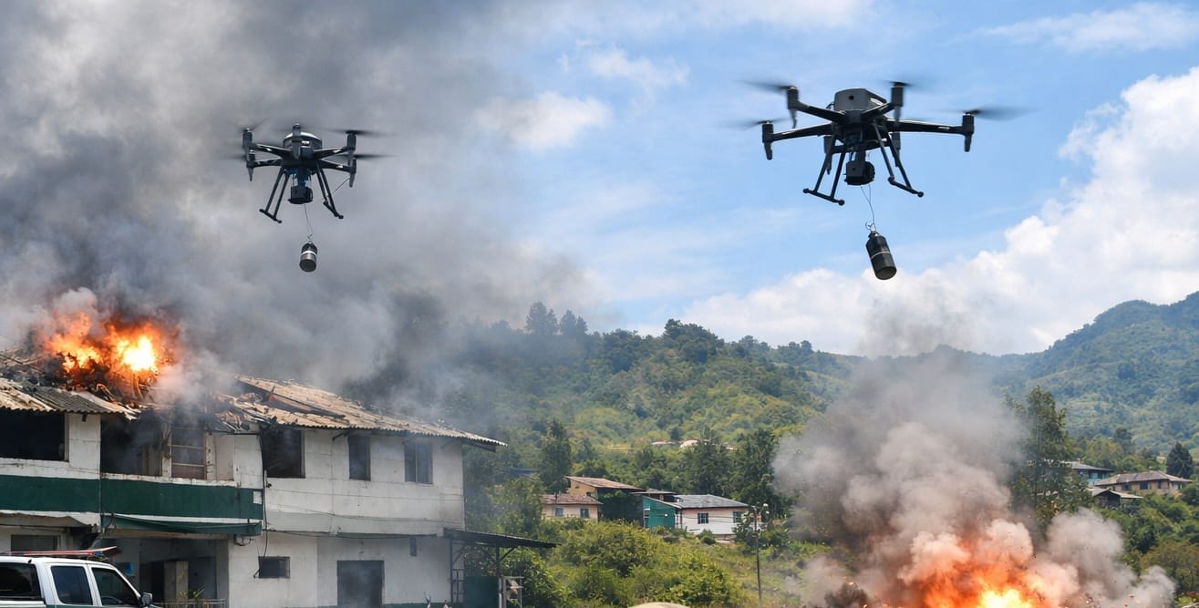 Drones cargados con explosivos fueron usados en ataques contra Cajibío y Mondomo