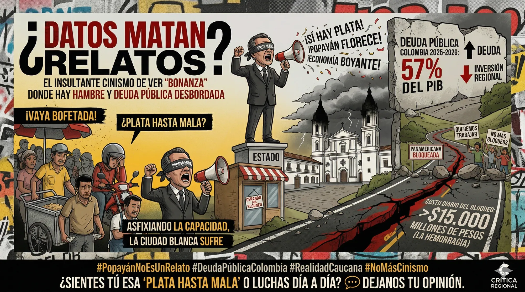 ¿Datos matan relatos? El insultante cinismo de ver "bonanza" donde hay hambre y una deuda pública desbordada