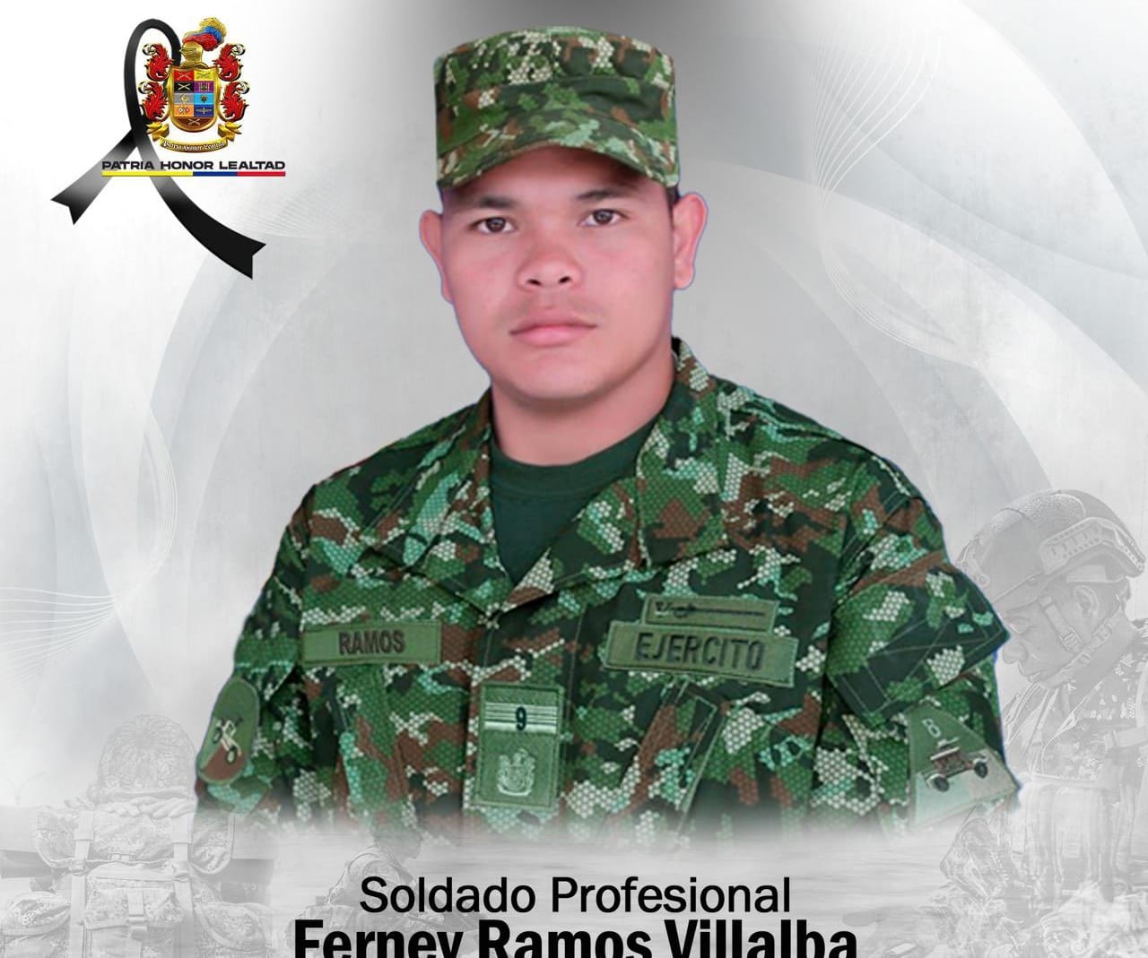 Soldado Ferney Ramos Villalba murió tras ataque de disidencias en el sur del Cauca