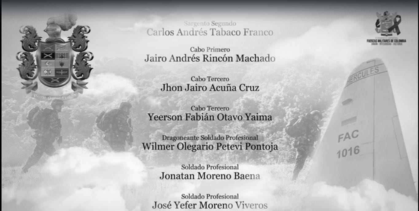 Ejército revela la lista completa de los 69 militares fallecidos en tragedia aérea del Hércules