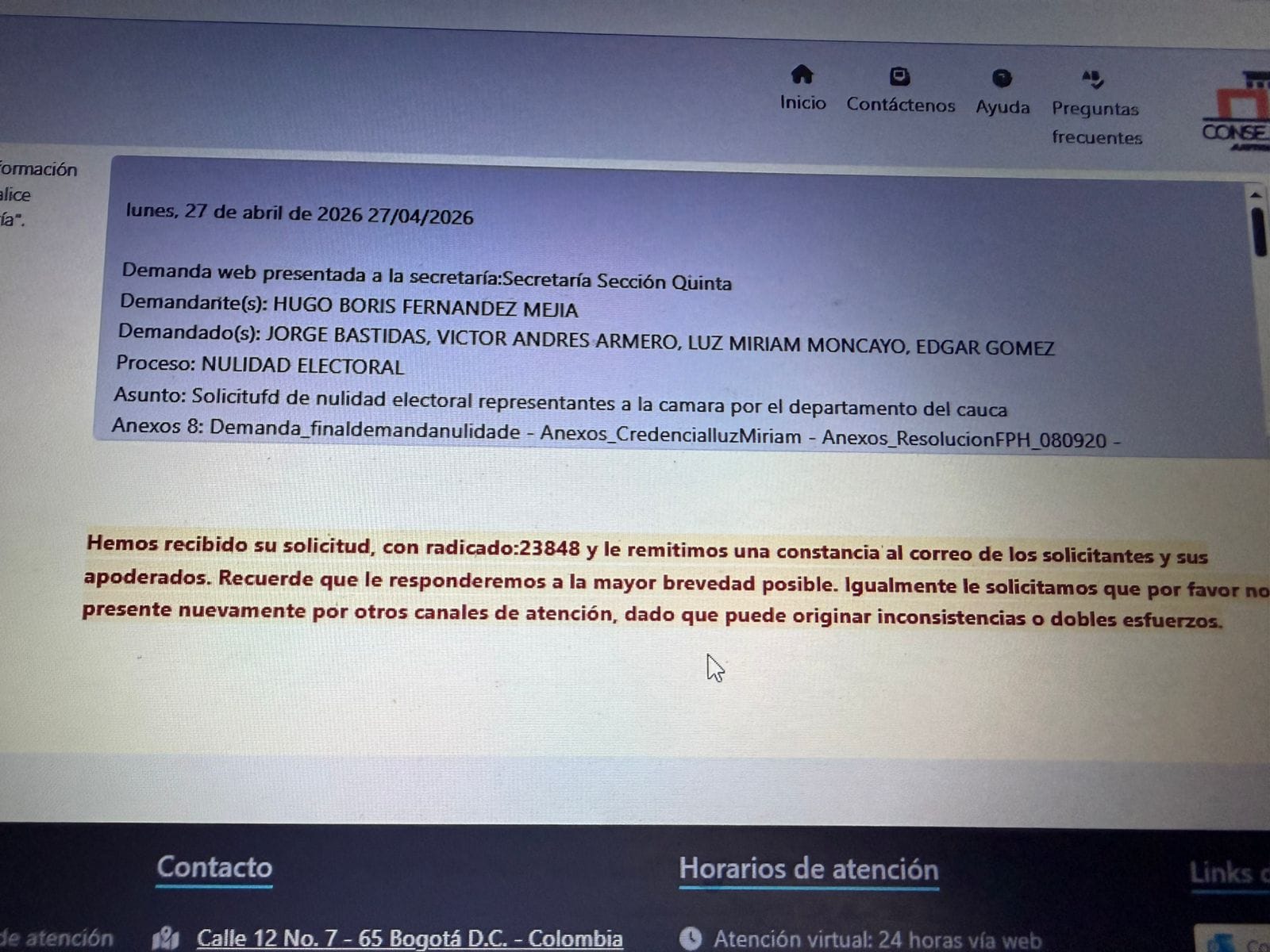 Tsunami político en el Cauca: Demanda de nulidad amenaza las cuatro curules de la Cámara y pone en jaque al Pacto Histórico