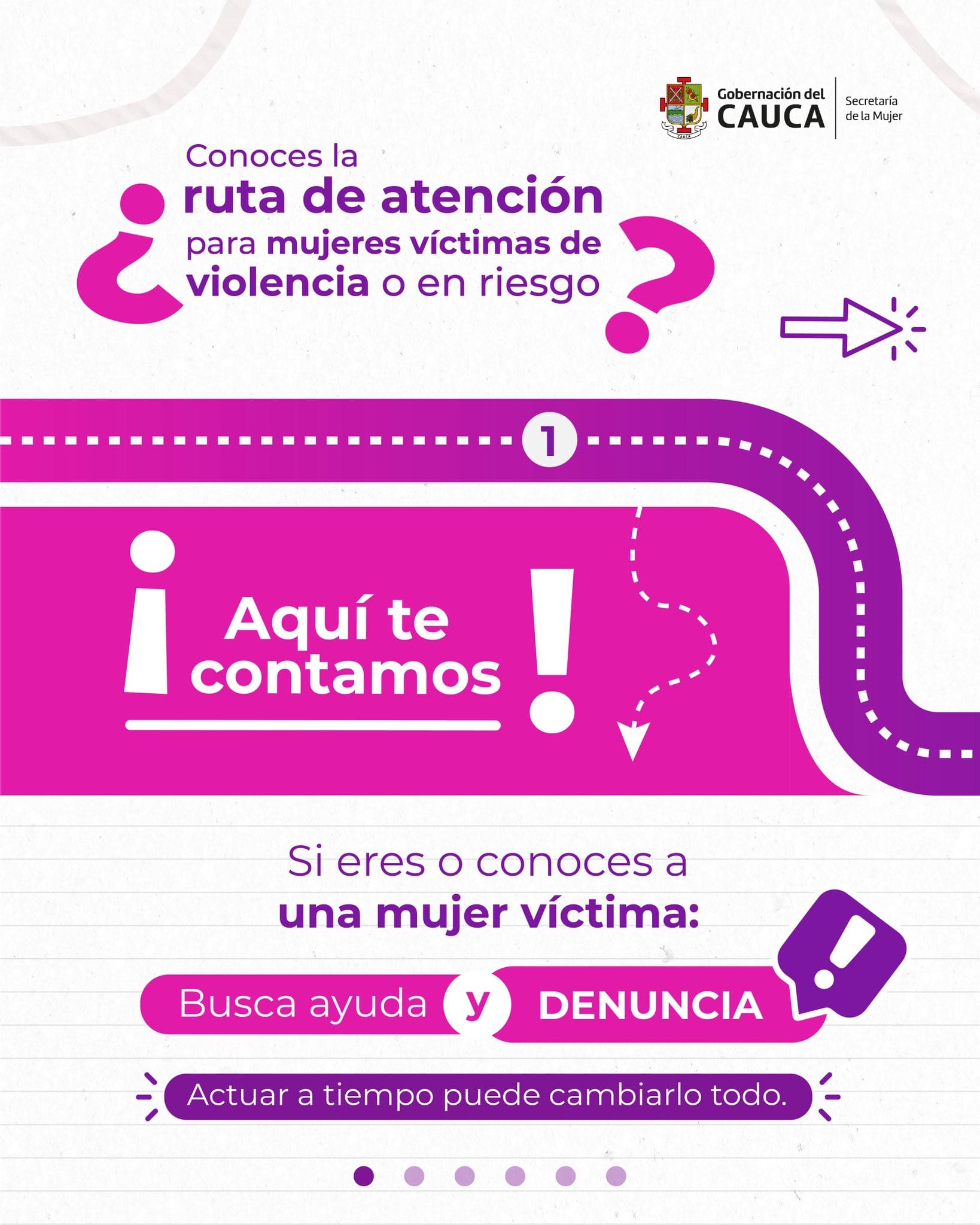 Invitan a conocer rutas de atención para mujeres víctimas de violencia de género en el Cauca