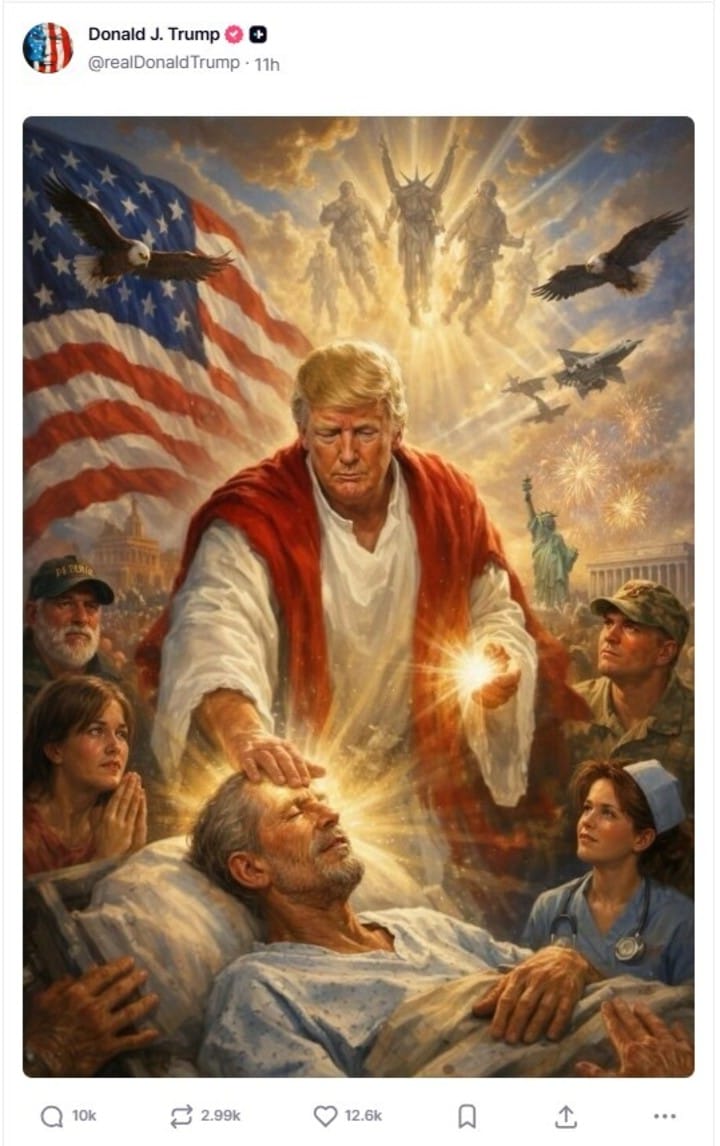 La publicación de Trump mostrándose como Jesús causa debate en Estados Unidos