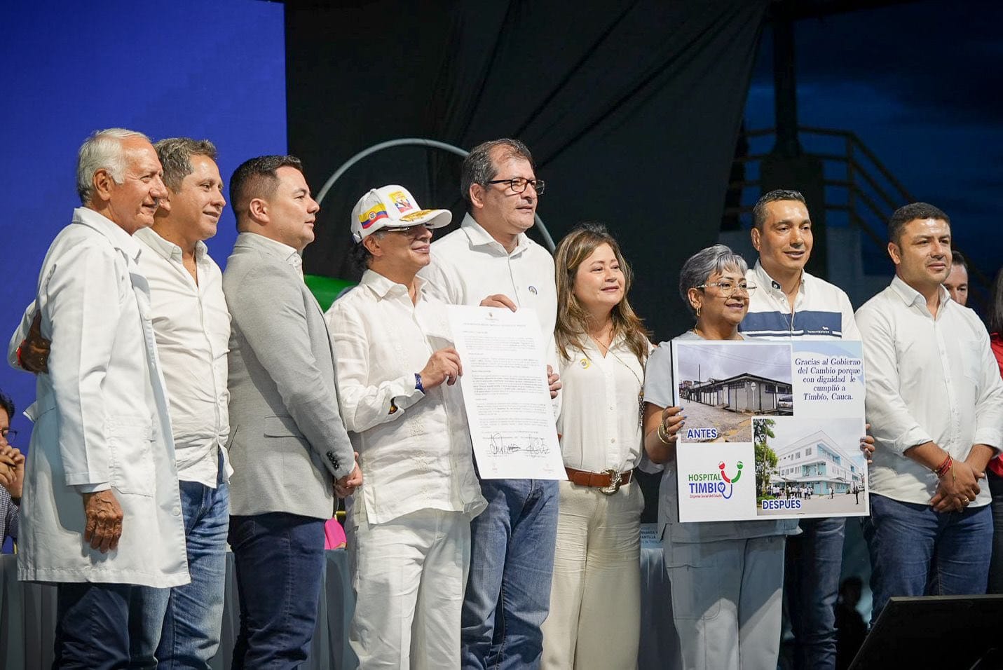 Gobernador Octavio Guzmán resaltó millonarias obras para el Cauca durante visita de Petro a Timbío