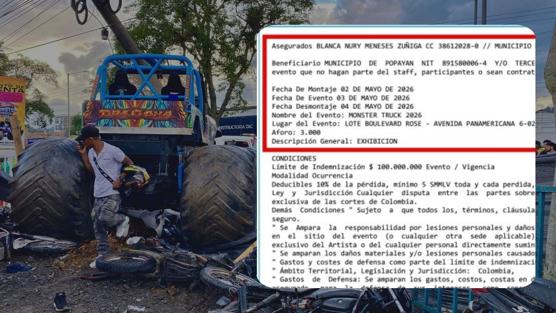 Póliza del evento Monster Truck no cubriría la tragedia: aún así la Alcaldía la aceptó