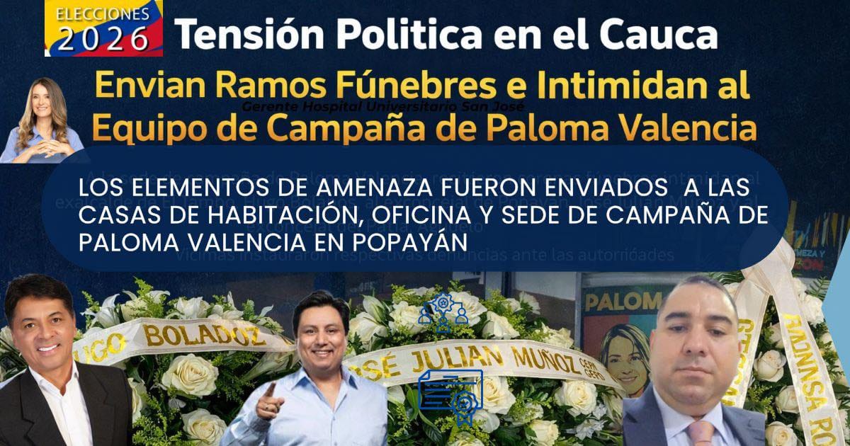 Tensión electoral en Cauca: envían coronas fúnebres a líderes de la campaña de Paloma Valencia
