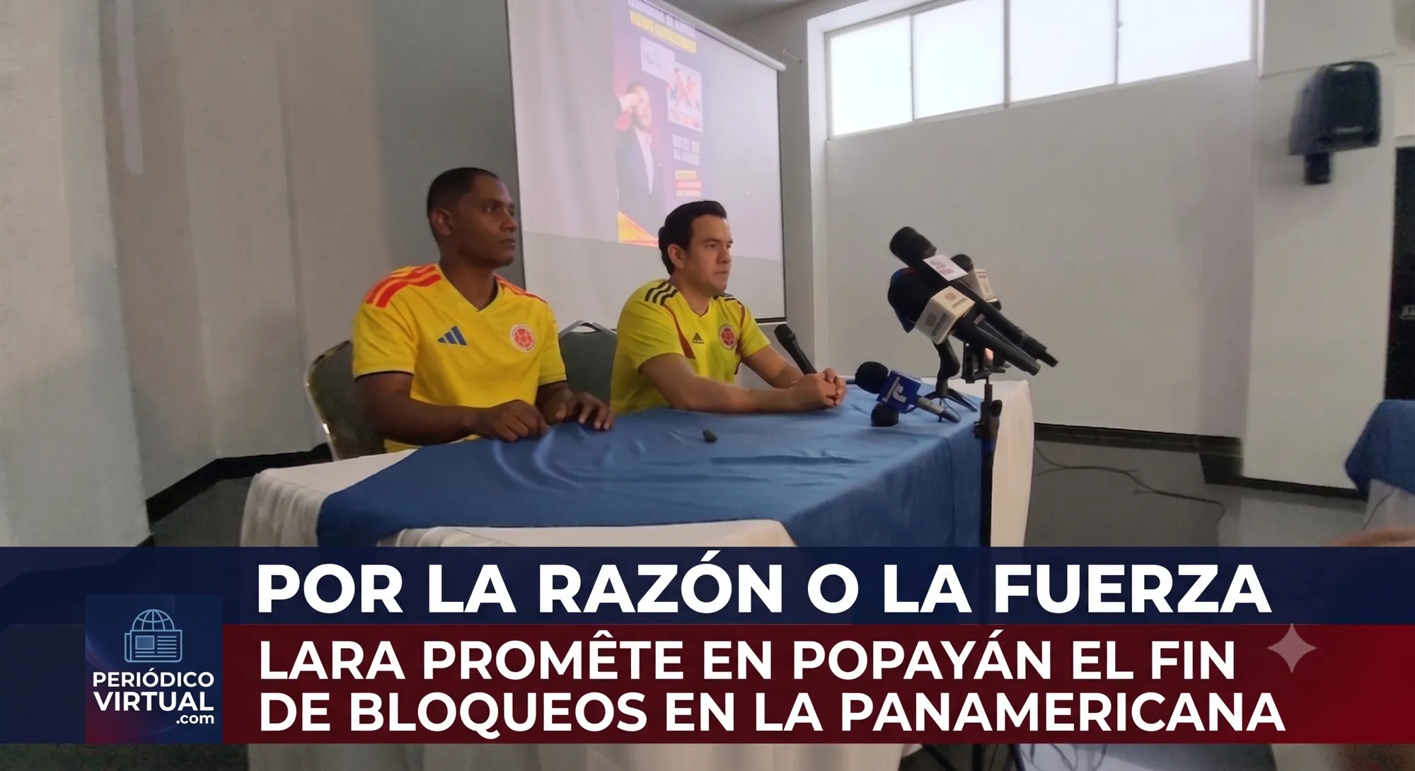"Por la razón o la fuerza": Lara promete en Popayán el fin de bloqueos en la Panamericana
