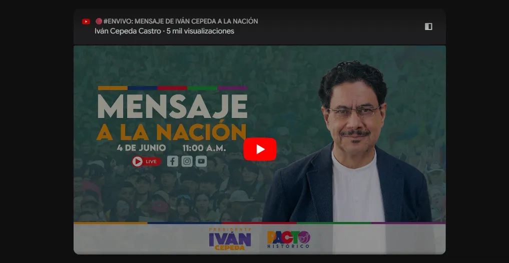 Iván Cepeda denuncia amenaza a la democracia por parte de la extrema derecha