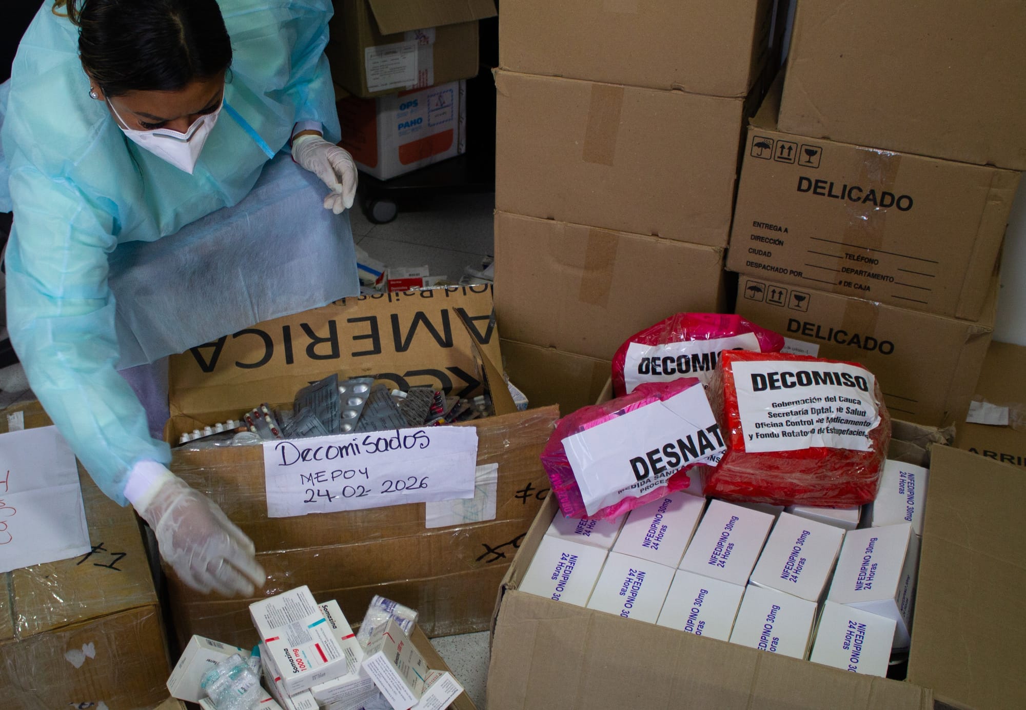 Decomisan más de 3.000 medicamentos transportados ilegalmente en buses de servicio público en el Cauca