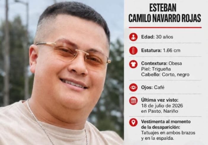 Atención: Esteban Camilo Navarro Rojas desapareció cuando se movilizaba entre Pasto y Cali